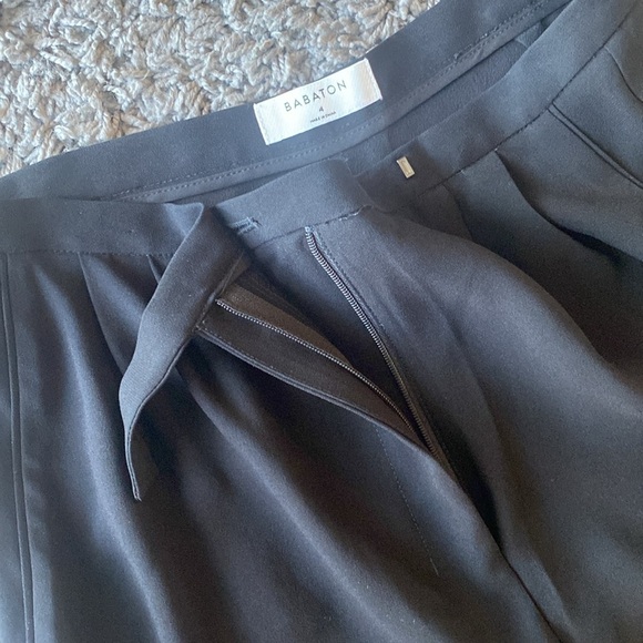 BABATON Black Wide Leg Cropped Pants Size 4 - Picture 3 of 10
